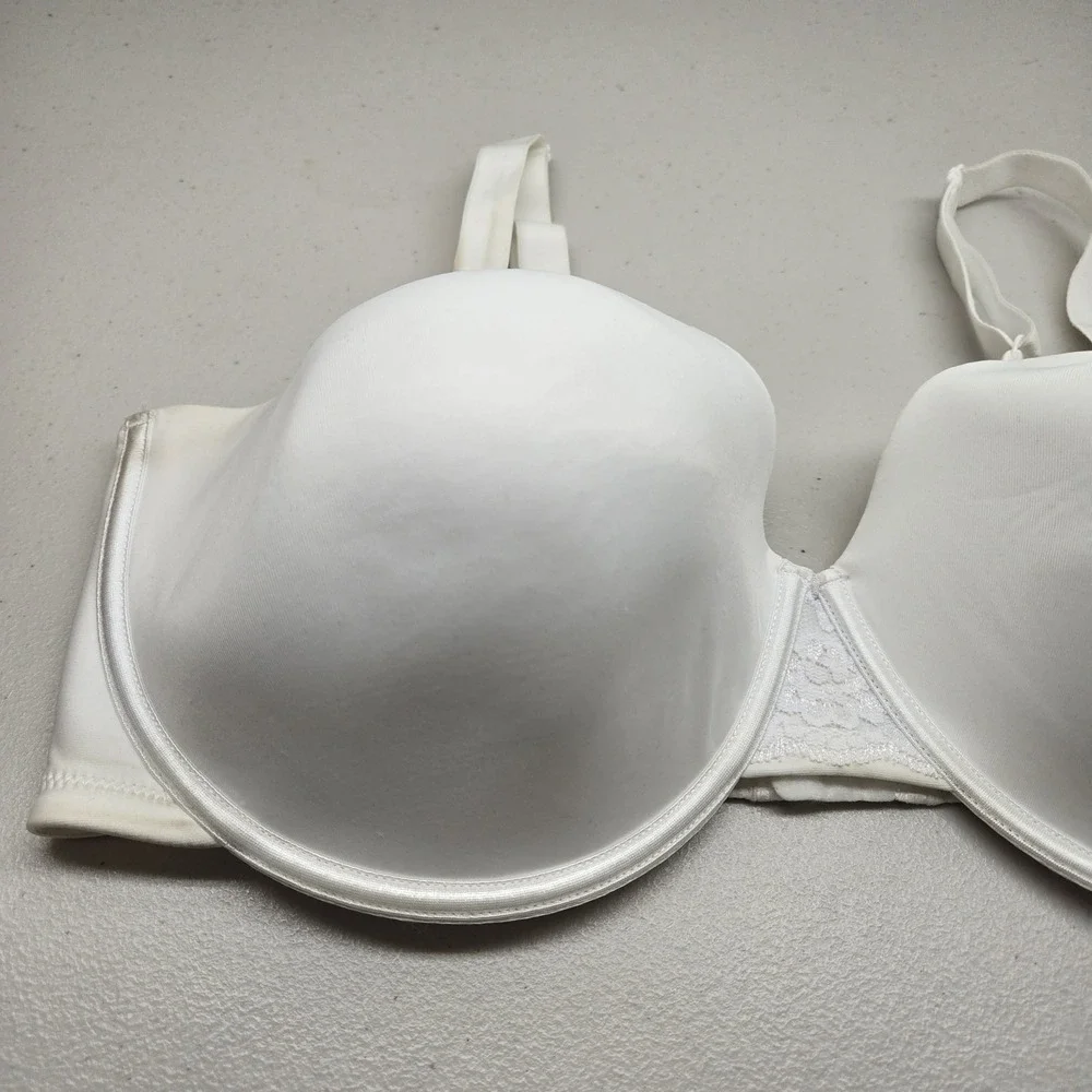 Vanity Fair Women Bra 42DDD White T Shirt Underwired Lace Strap